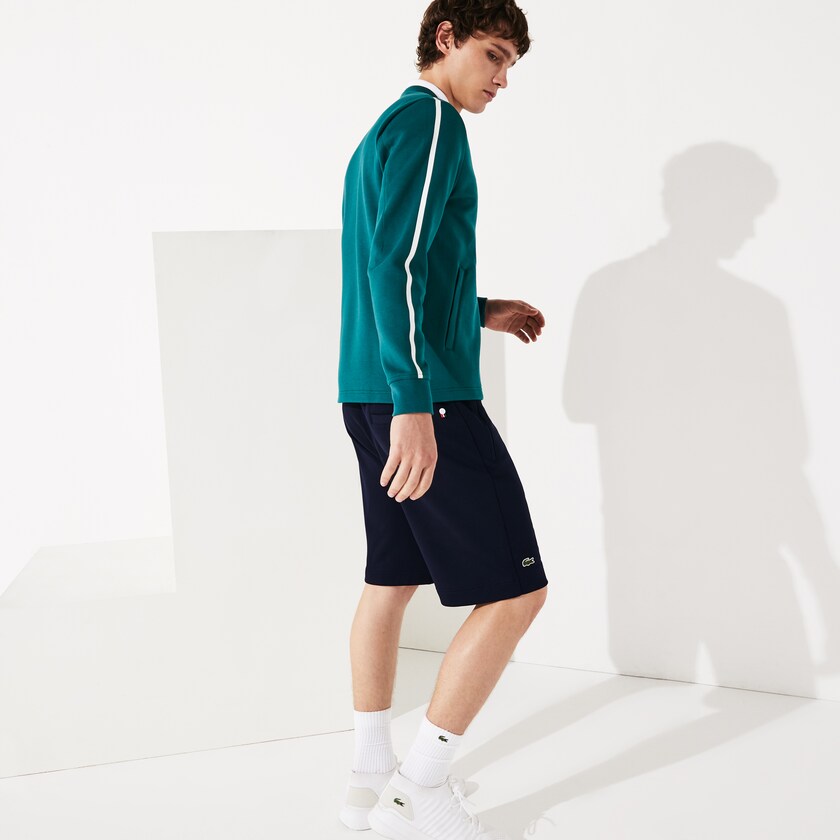 Moletons Lacoste Masculino Verdes Branco Vermelhas SPORT Roland Garros V-Neck Zip AB9-28112K7