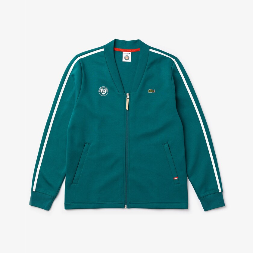 Moletons Lacoste Masculino Verdes Branco Vermelhas SPORT Roland Garros V-Neck Zip AB9-28112K7