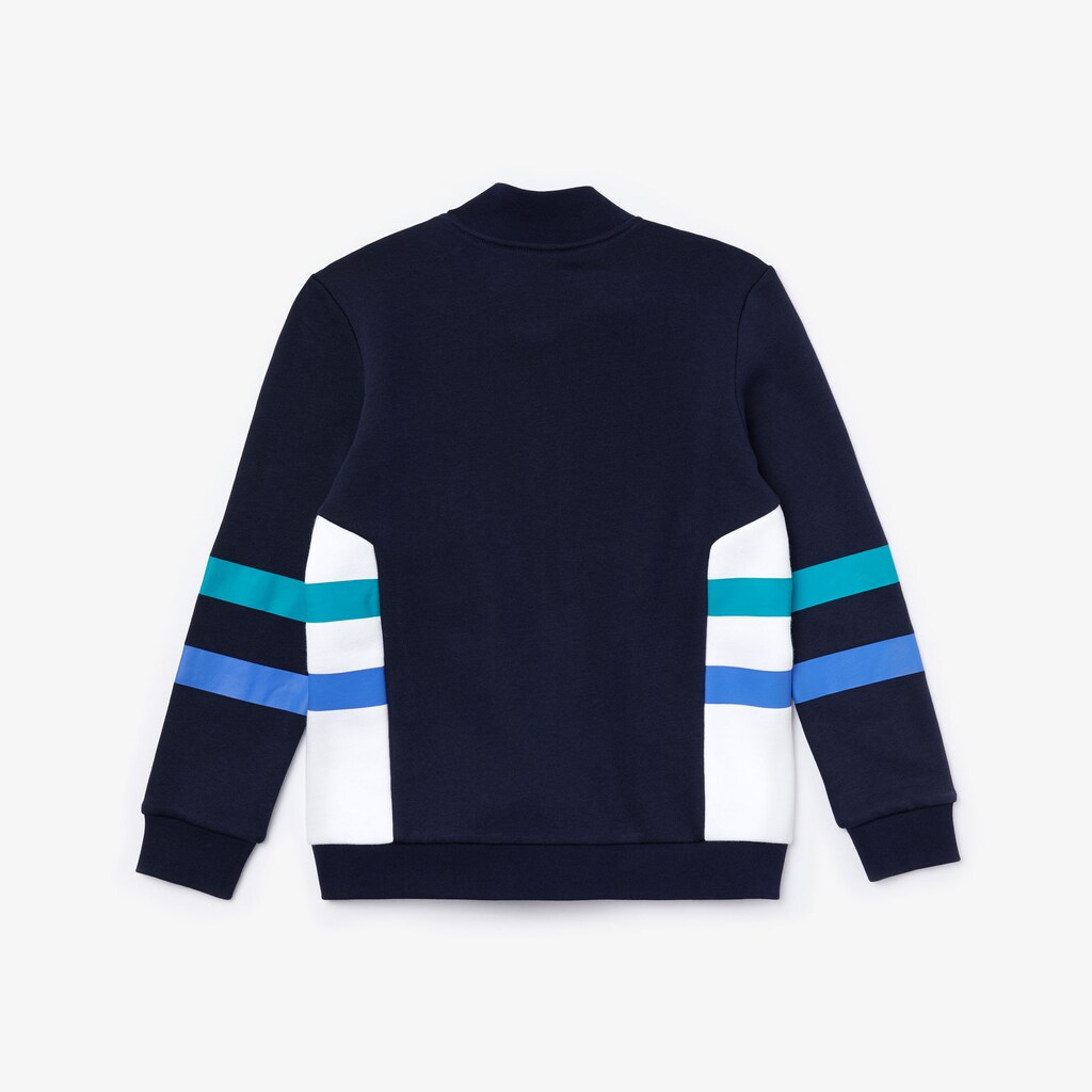 Moletons Lacoste Criança Azul Marinho Azuis Branco Turquesa Azuis SPORT Side Stripe Full-Zip Colorblock DU9-18351A7
