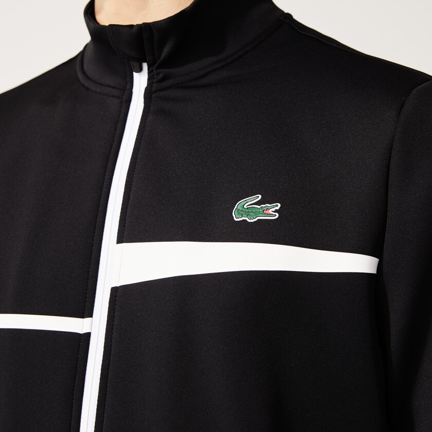 Moletons Lacoste Masculino Pretas Branco SPORT Stand-Up Collar Zip Tennis TA7-61696L4