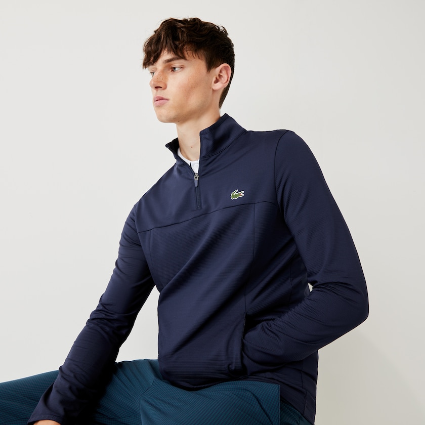 Moletons Lacoste Masculino Azul Marinho Azuis SPORT Stretch Zippered Collar HB6-14021X1