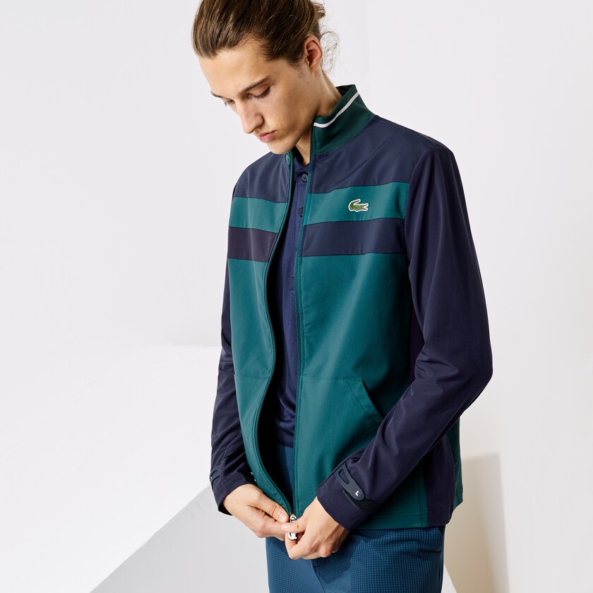 Moletons Lacoste Masculino Verdes Azul Marinho Azuis Branco SPORT Two-Tone Zippered Golf FT9-44474P6