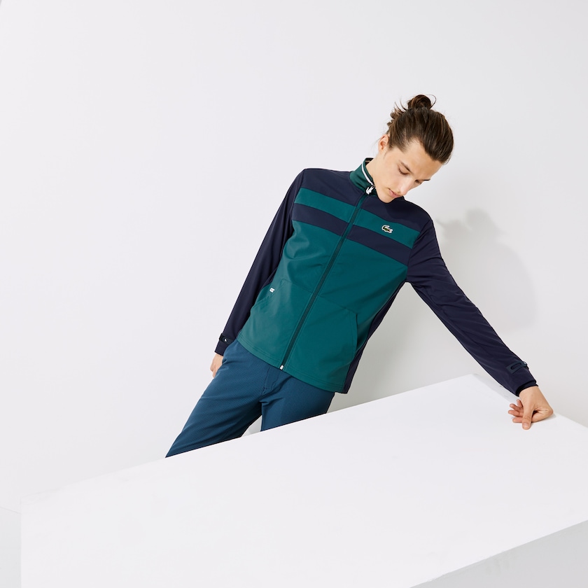 Moletons Lacoste Masculino Verdes Azul Marinho Azuis Branco SPORT Two-Tone Zippered Golf FT9-44474P6