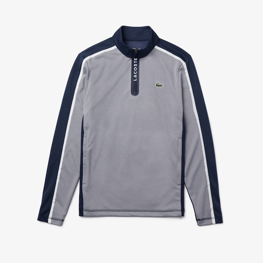 Moletons Lacoste Masculino Cinzentas Azul Marinho Azuis Branco SPORT Zip Stand-Up Collar Stretch Golf RE4-50775O0