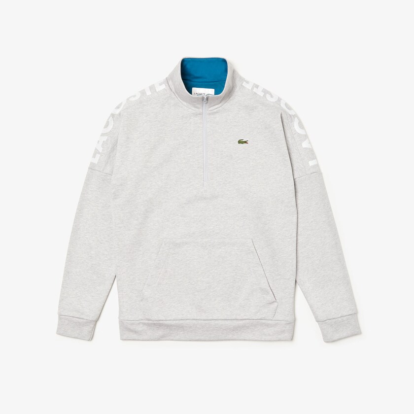 Moletons Lacoste Masculino Cinzentas Azuis SPORT Zip Standup Neck Cotton DV9-59335S4
