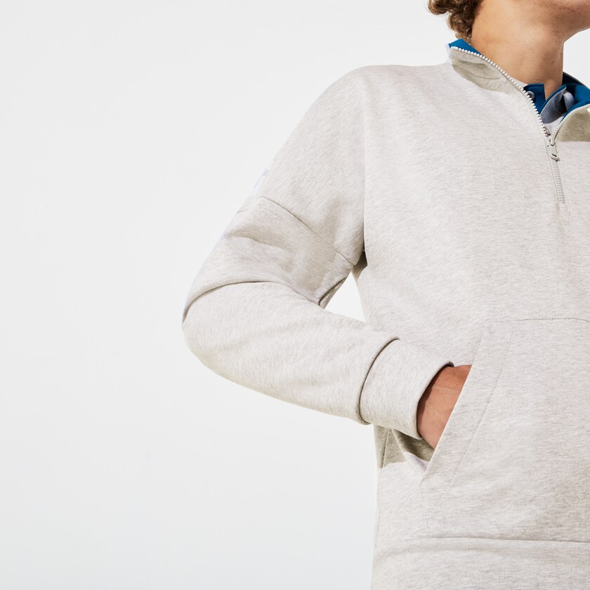 Moletons Lacoste Masculino Cinzentas Azuis SPORT Zip Standup Neck Cotton DV9-59335S4