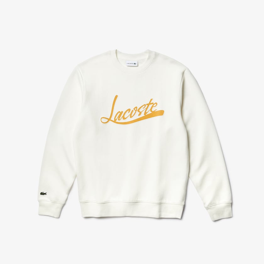Moletons Lacoste Masculino Branco Signature Print Crew Neck GQ5-43024G6