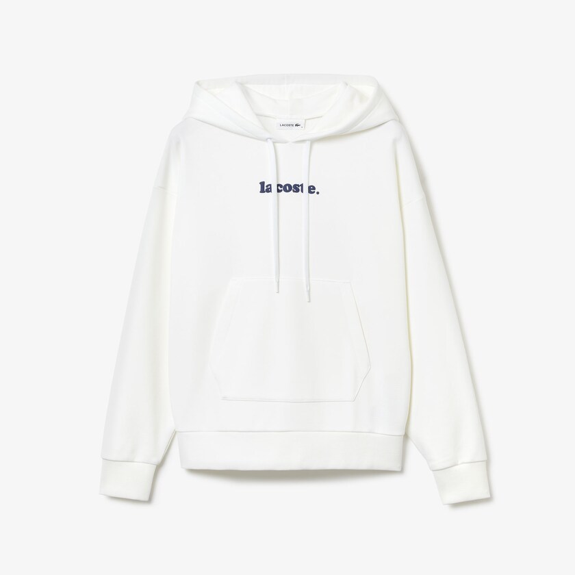 Moletons Lacoste Feminino Branco Signature Wide Hooded Fleece DK8-02080T5