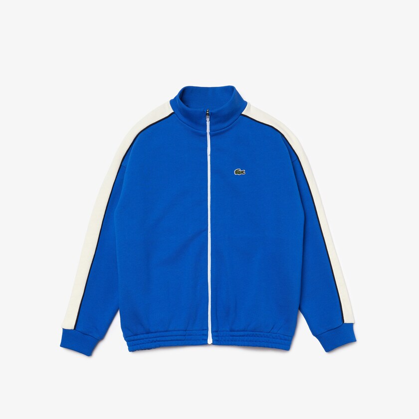 Moletons Lacoste Criança Azuis Branco Azul Marinho Azuis Two-Tone Cotton Fleece Zip XR4-31503N5