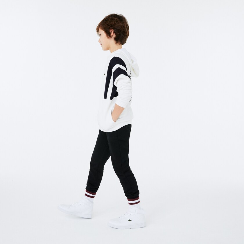Moletons Lacoste Criança Branco Azul Marinho Azuis Vintage Style Hooded Fleece Zip EN8-66726I6