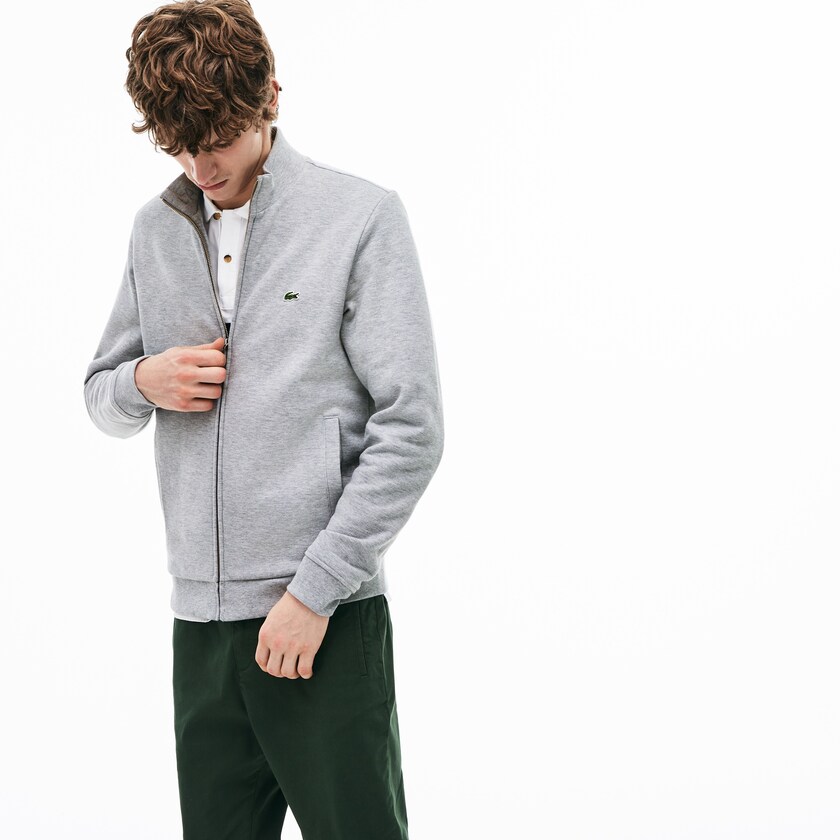 Moletons Lacoste Masculino Cinzentas Zip Fleece DH8-85798V3