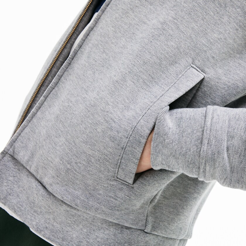Moletons Lacoste Masculino Cinzentas Zip Fleece DH8-85798V3