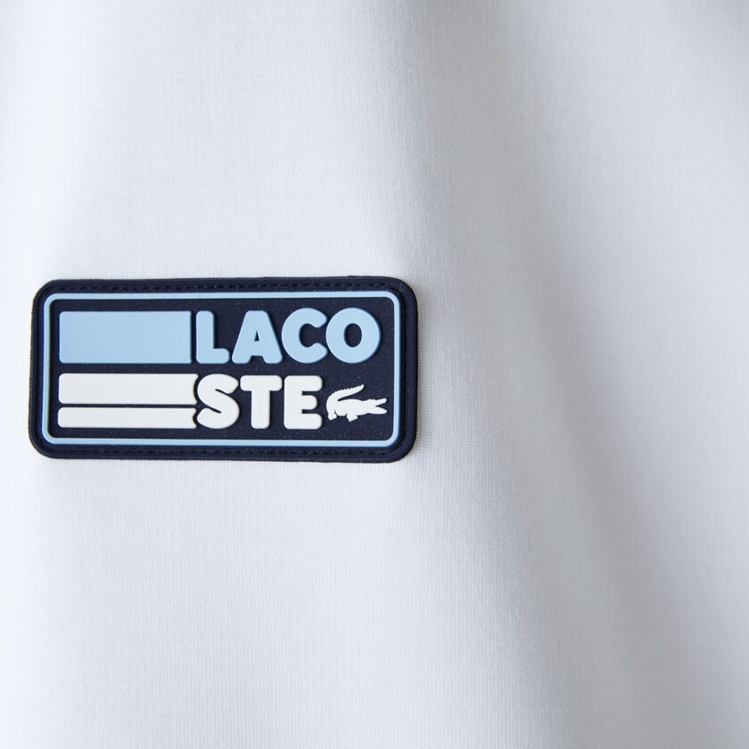 Moletons Lacoste Masculino Branco Zip Pocket Hooded With Badge SM0-12051M2