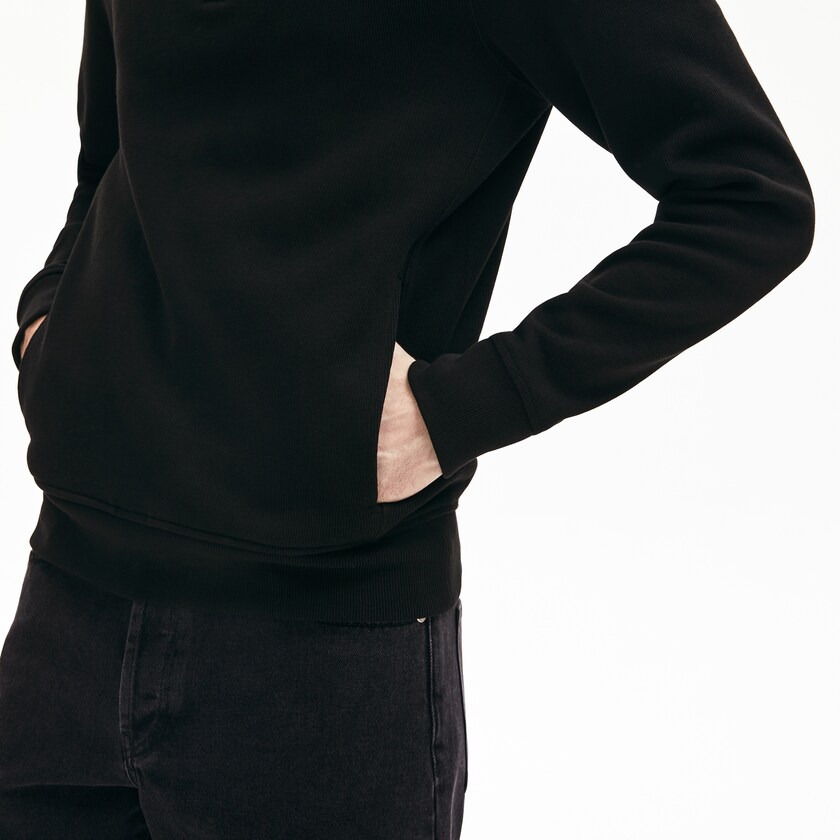 Moletons Lacoste Masculino Pretas Cinzentas Zip Stand-Up Collar Ribbed EN8-12371S3