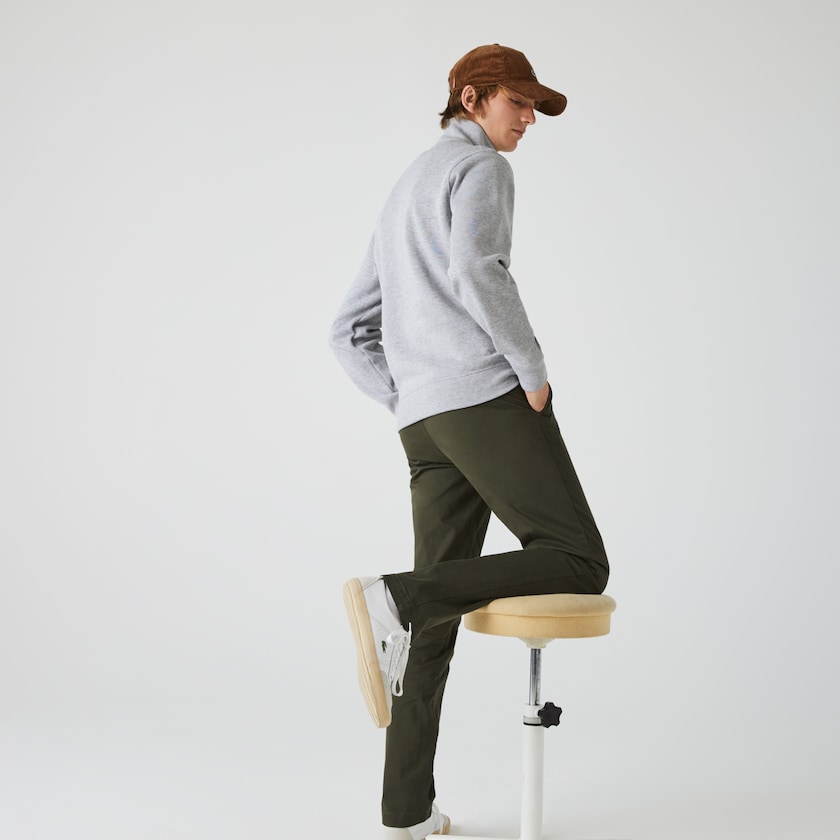 Moletons Lacoste Masculino Cinzentas Zippered Stand-Up Collar Cotton PV0-98889G9