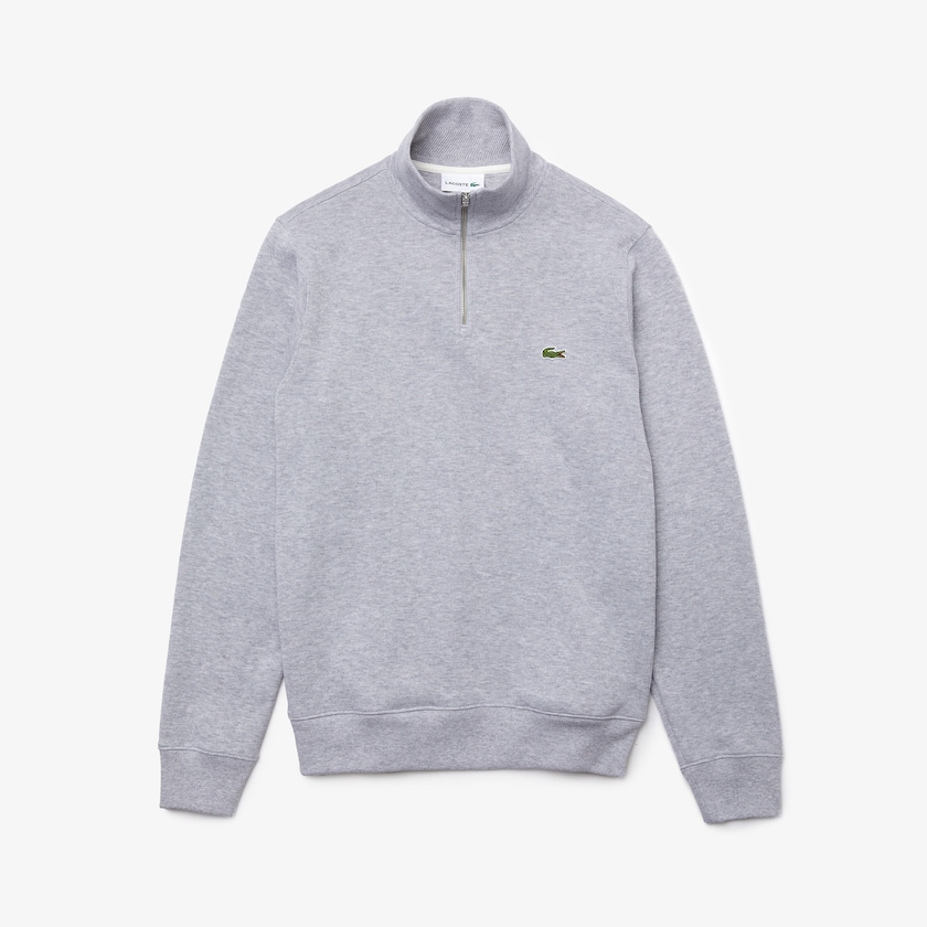 Moletons Lacoste Masculino Cinzentas Zippered Stand-Up Collar Cotton PV0-98889G9