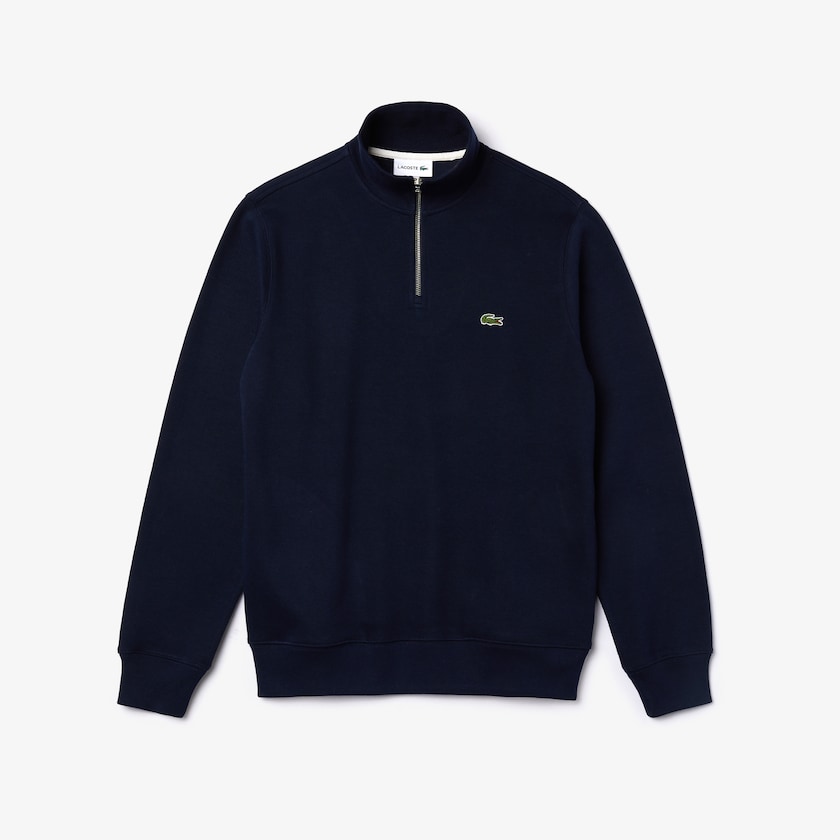 Moletons Lacoste Masculino Azul Marinho Azuis Zippered Stand-Up Collar Cotton UE2-23052D6