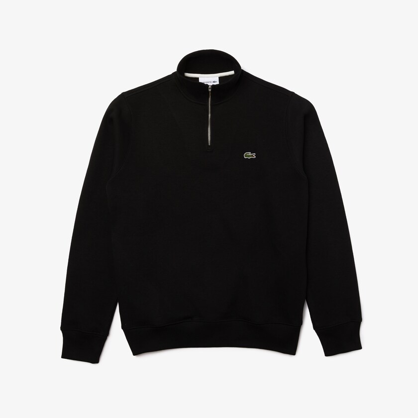 Moletons Lacoste Masculino Pretas Zippered Stand-Up Collar Cotton ET6-78987S1