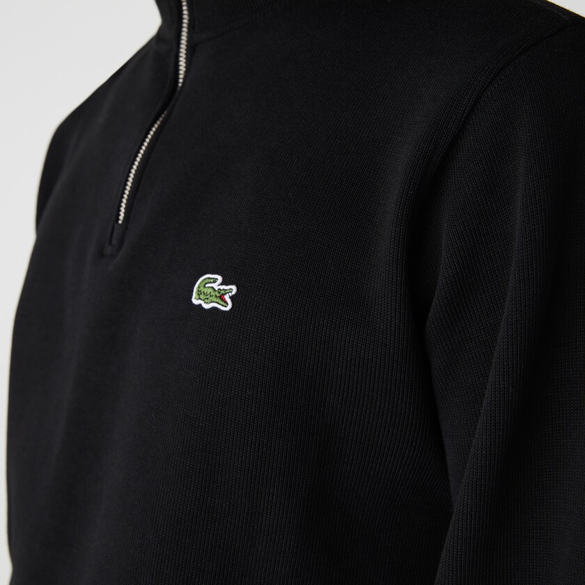 Moletons Lacoste Masculino Pretas Zippered Stand-Up Collar Cotton ET6-78987S1