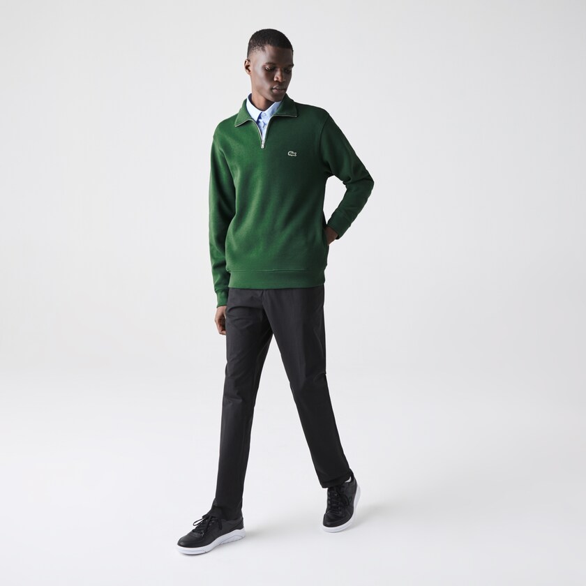Moletons Lacoste Masculino Verdes Zippered Stand-Up Collar Cotton DS3-53565S5