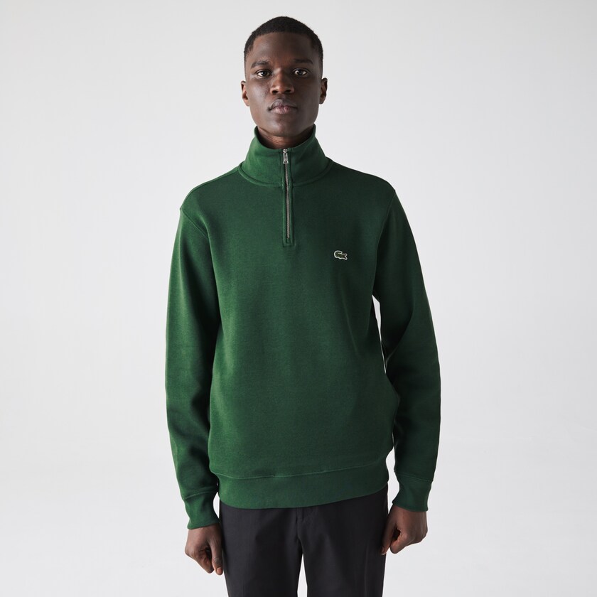 Moletons Lacoste Masculino Verdes Zippered Stand-Up Collar Cotton DS3-53565S5