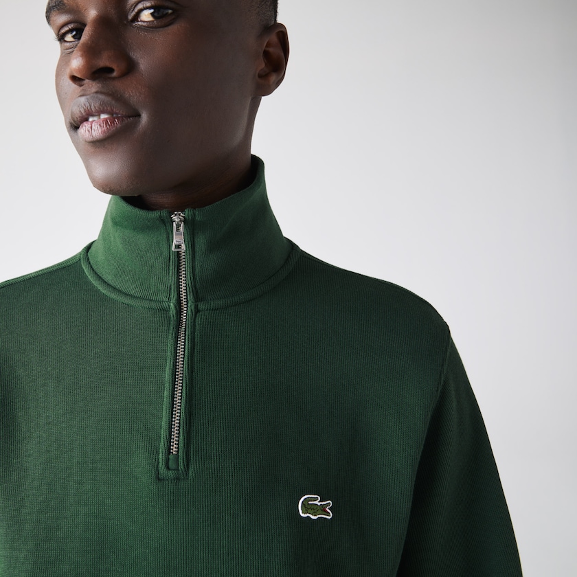 Moletons Lacoste Masculino Verdes Zippered Stand-Up Collar Cotton DS3-53565S5