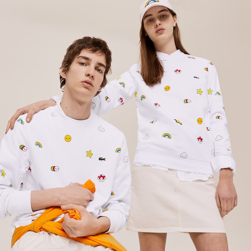 Moletons Lacoste Feminino Branco x FriendsWithYou Design FE3-67556T6