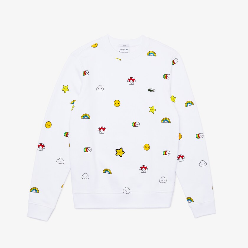 Moletons Lacoste Masculino Branco x FriendsWithYou Design RE7-12591A6