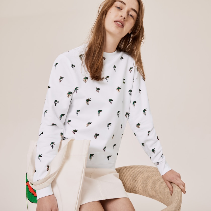 Moletons Lacoste Feminino Branco x Jean-Michel Tixier Print ZG5-28692L2