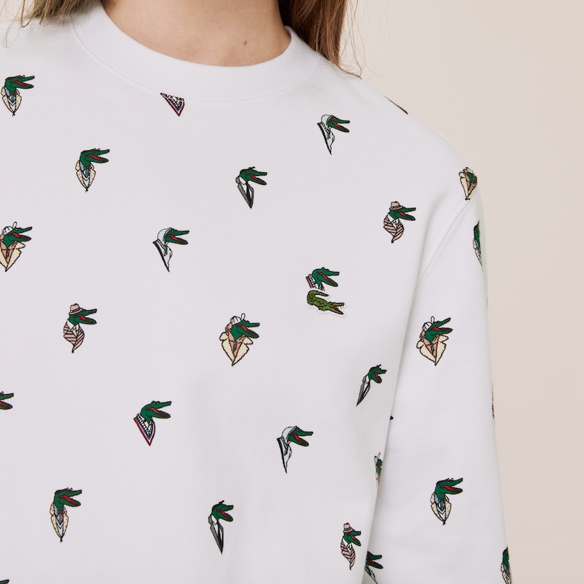 Moletons Lacoste Feminino Branco x Jean-Michel Tixier Print ZG5-28692L2