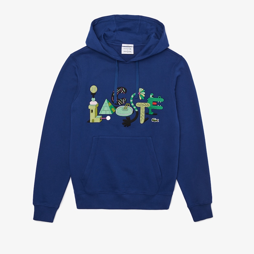 Moletons Lacoste Feminino Azul Marinho Azuis x Jeremyville Print Hooded KB1-45534Q4