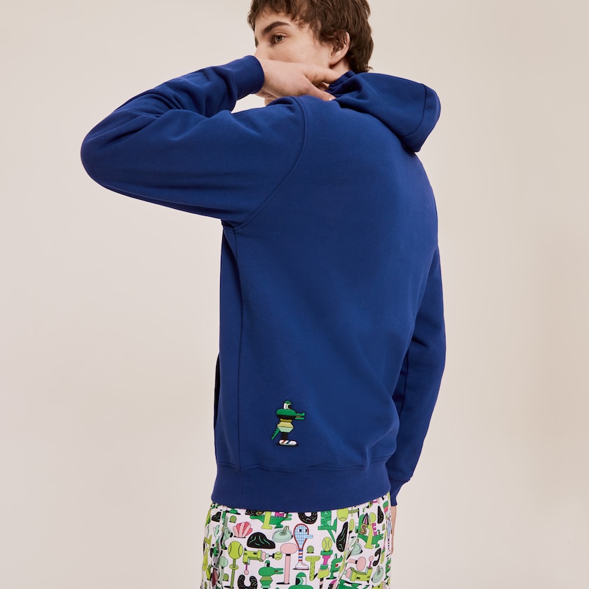 Moletons Lacoste Feminino Azul Marinho Azuis x Jeremyville Print Hooded KB1-45534Q4