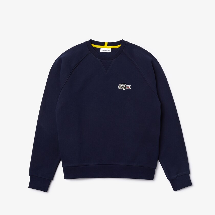 Moletons Lacoste Feminino Azul Marinho Azuis Branco x National Geographic Cotton Fleece KT2-79087Y2