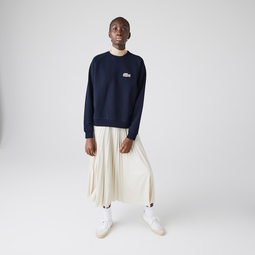 Moletons Lacoste Feminino Azul Marinho Azuis Branco x National Geographic Cotton Fleece KT2-79087Y2