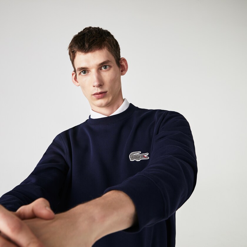 Moletons Lacoste Masculino Azul Marinho Azuis Branco x National Geographic Organic Cotton CF4-55455U2
