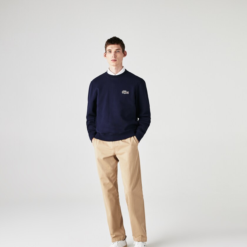 Moletons Lacoste Masculino Azul Marinho Azuis Branco x National Geographic Organic Cotton CF4-55455U2