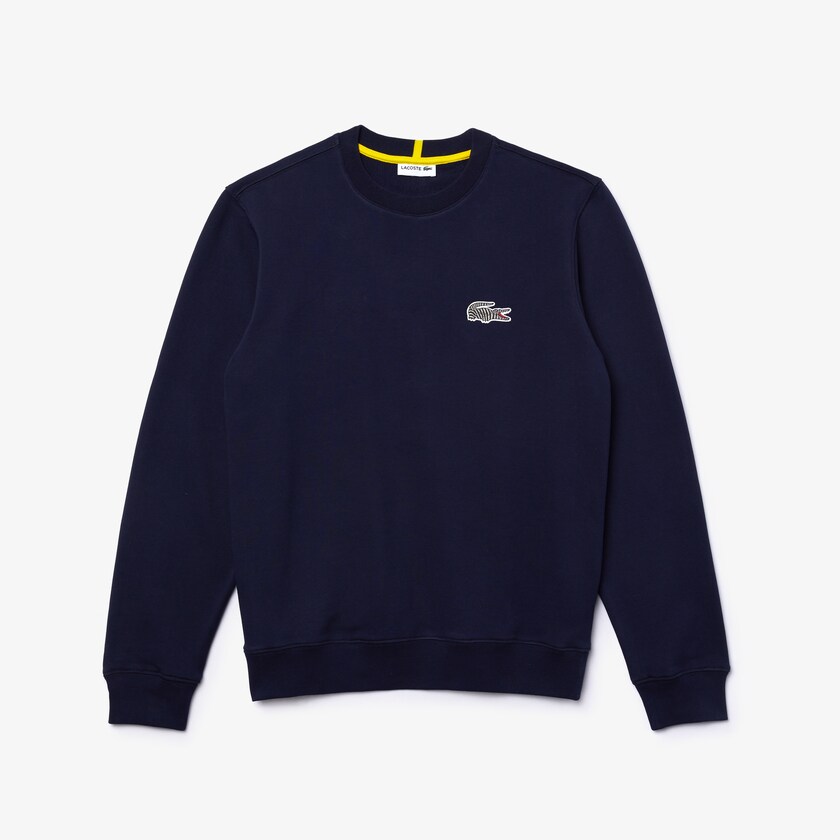 Moletons Lacoste Masculino Azul Marinho Azuis Branco x National Geographic Organic Cotton CF4-55455U2