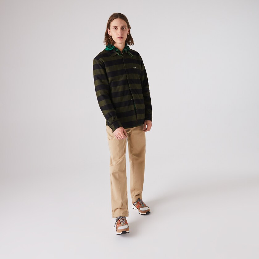 Camisas Lacoste Masculino Caqui Verdes Pretas Checked Quilted Cotton Flannel UC8-19361K3