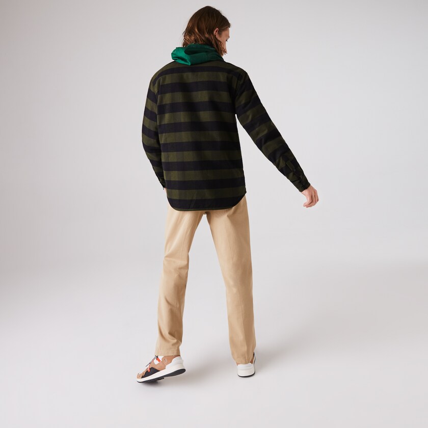 Camisas Lacoste Masculino Caqui Verdes Pretas Checked Quilted Cotton Flannel UC8-19361K3