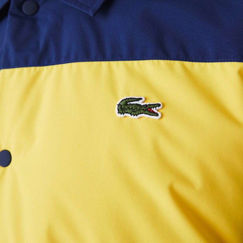 Camisas Lacoste Masculino Azuis Amarelas Caqui Verdes Colorblock Water-Resistant Quilted KM5-38743Y1