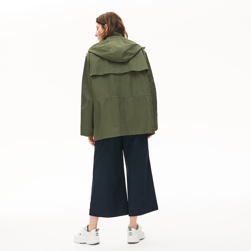 Parka Jackets Lacoste Feminino Caqui Verdes Flared Water-Resistant AO1-45834G3