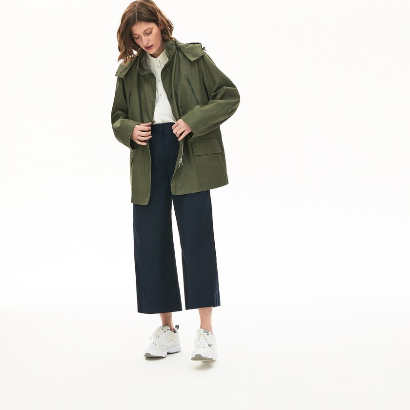 Parka Jackets Lacoste Feminino Caqui Verdes Flared Water-Resistant AO1-45834G3