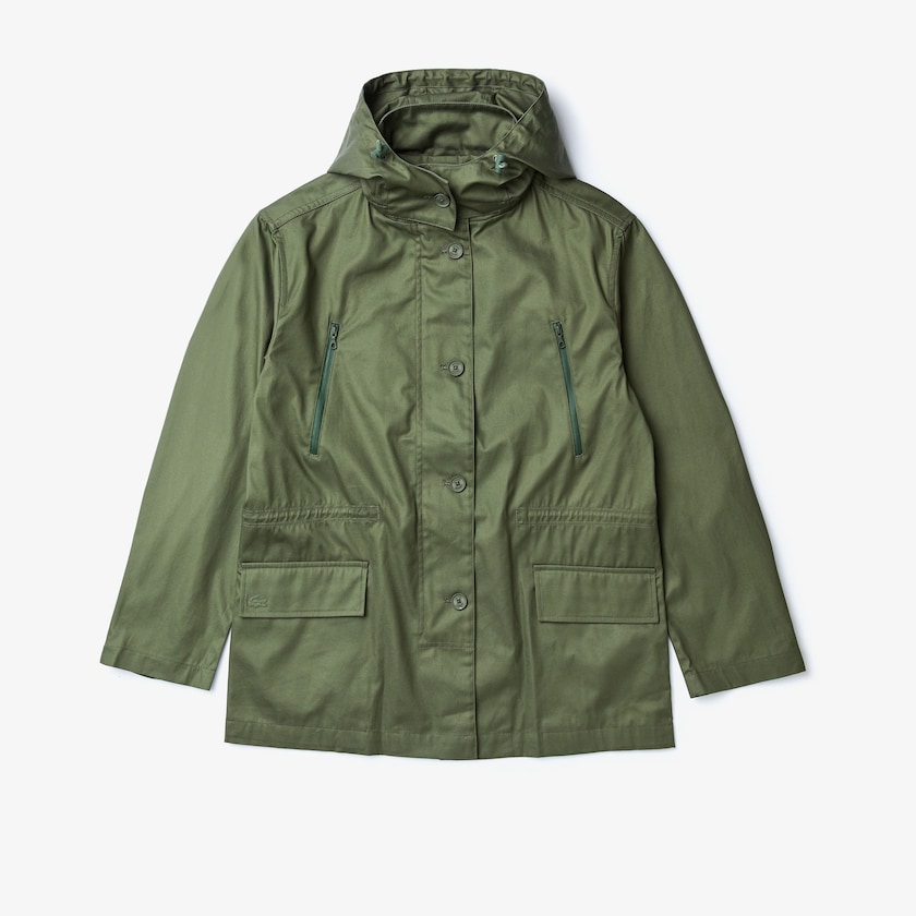 Parka Jackets Lacoste Feminino Caqui Verdes Flared Water-Resistant AO1-45834G3
