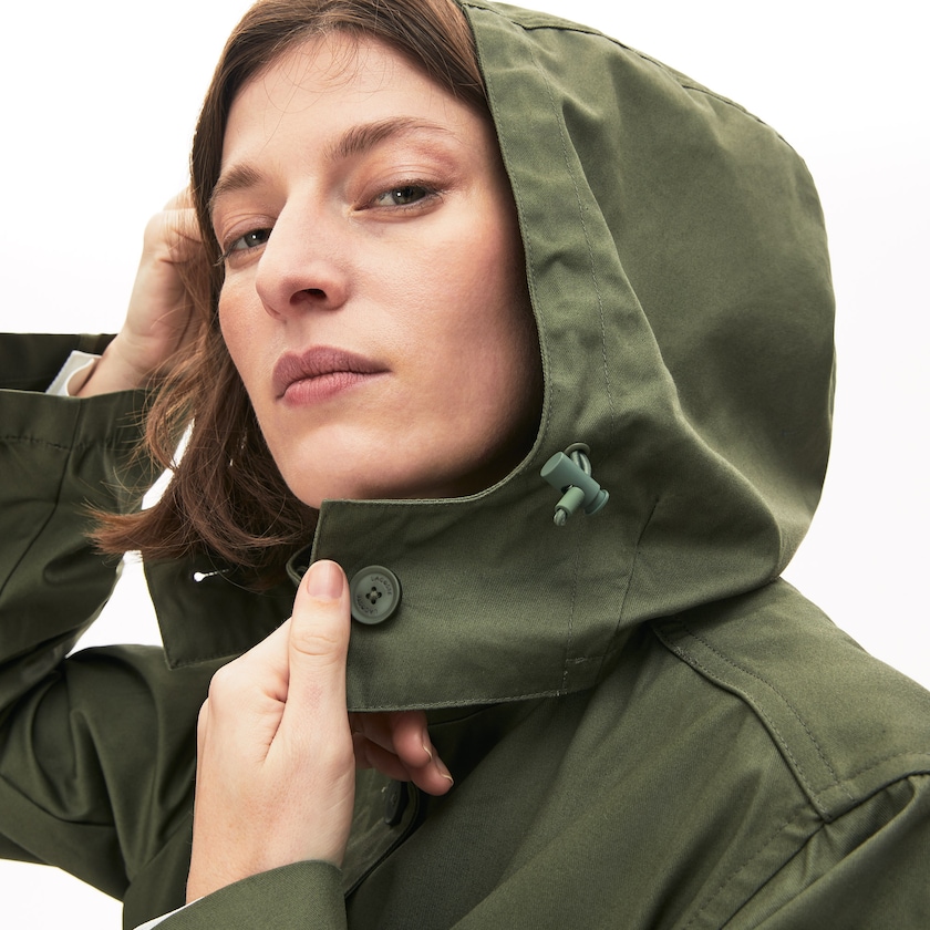 Parka Jackets Lacoste Feminino Caqui Verdes Flared Water-Resistant AO1-45834G3