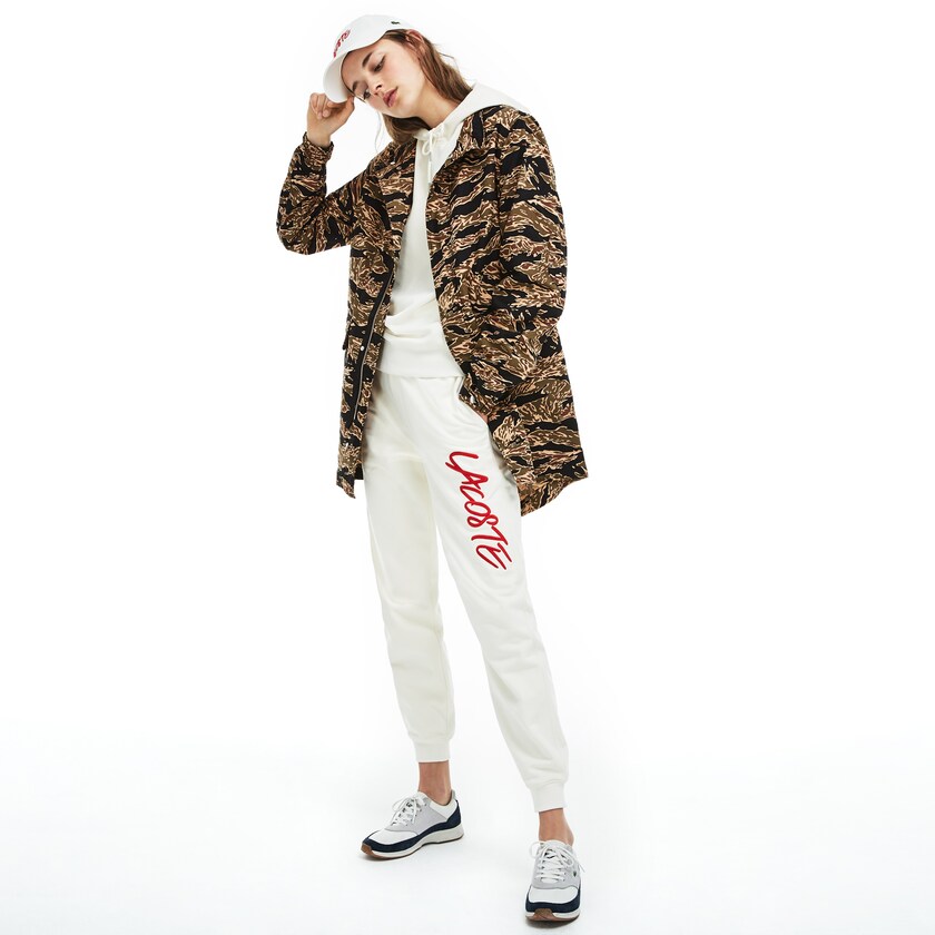 Parka Jackets Lacoste Masculino Pretas Branco LIVE Camouflage MS7-01760E1