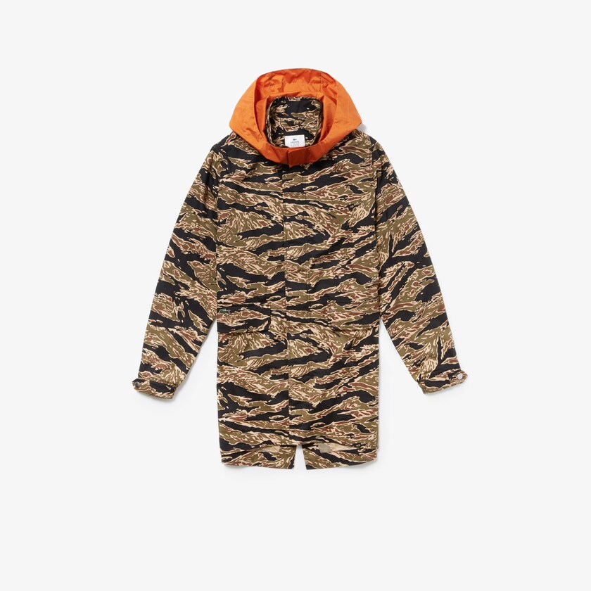 Parka Jackets Lacoste Masculino Pretas Branco LIVE Camouflage MS7-01760E1