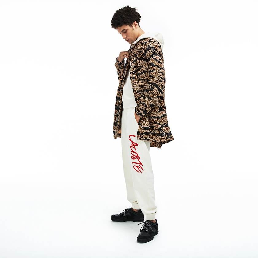 Parka Jackets Lacoste Masculino Pretas Branco LIVE Camouflage MS7-01760E1
