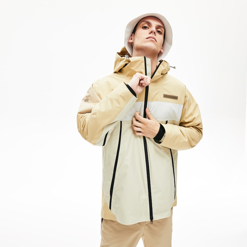 Parka Jackets Lacoste Masculino Bege Cinzentas Motion Lightweight Quilted Short OW1-94809Y8