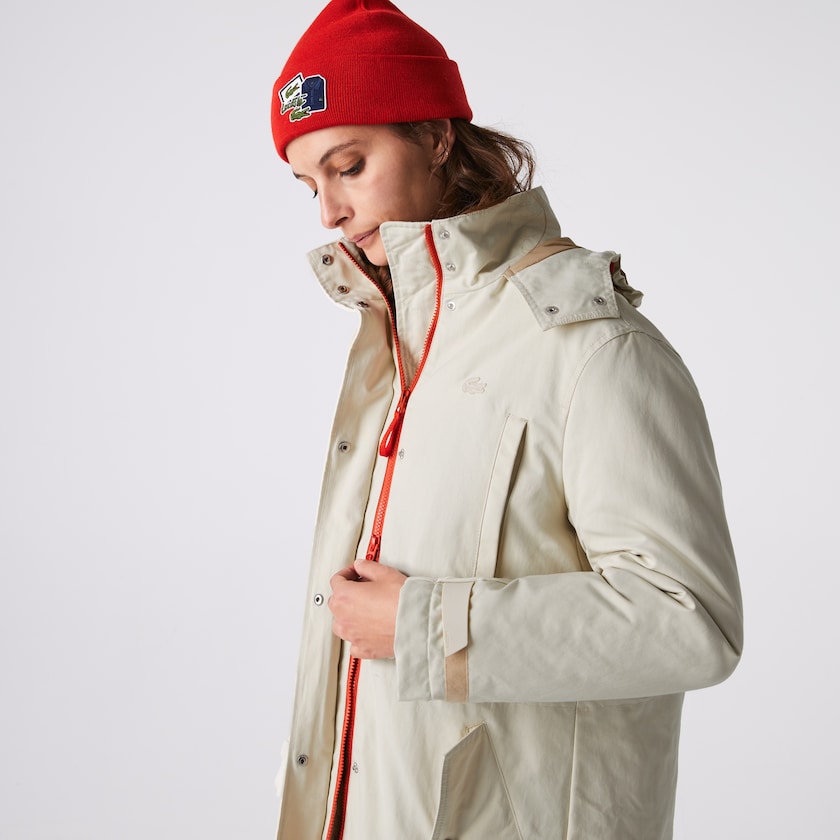 Parka Jackets Lacoste Feminino Bege Quilted Interior Jacket 2-in-1 IN9-28222M9