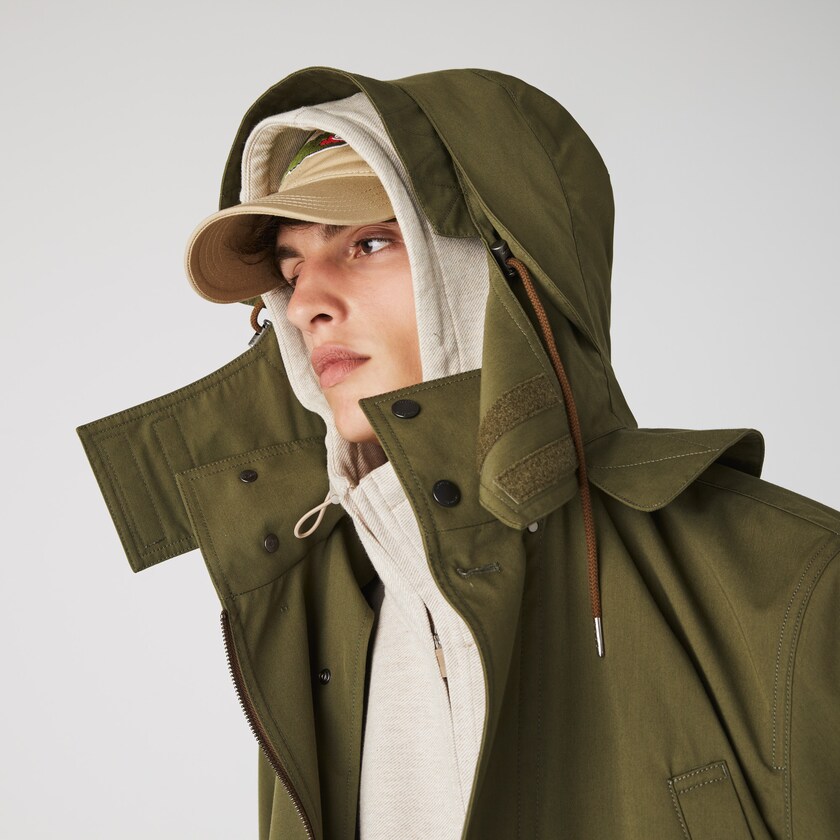 Parka Jackets Lacoste Masculino Caqui Verdes Quilted Interior Jacket Water-Resistant 3-in-1 DV6-91509O0